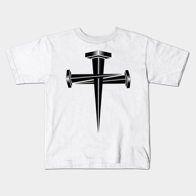 Christian illustration. Cross from crucifixion nails. Kids T-Shirt by Reformer